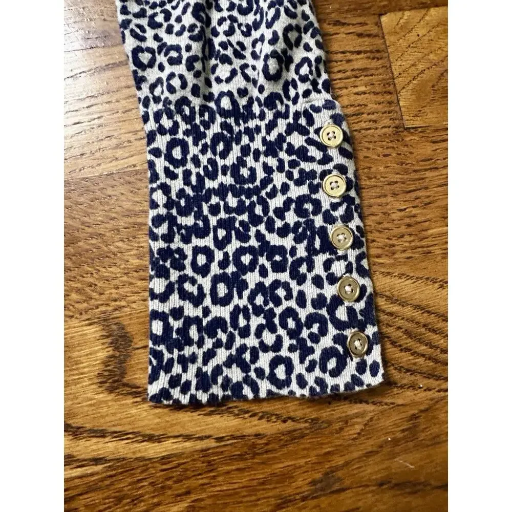 Boden Grey/Navy Animal Print Cotton Blend Long‎ Sleeve Jumper Size M